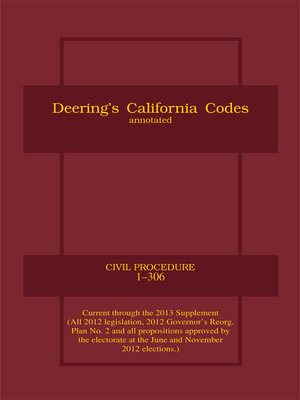 cover image of Deering's California Civil Procedure Code